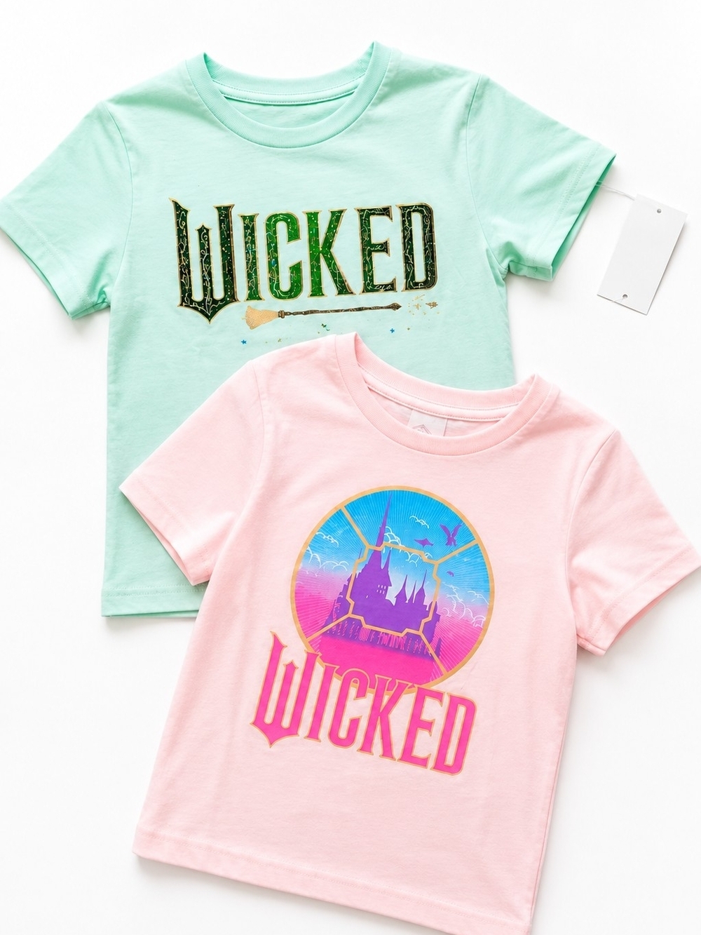 Wicked Girls Shirt Bundle Size 6 NWT Movie Graphic Tees Pink Green 2 Pack
